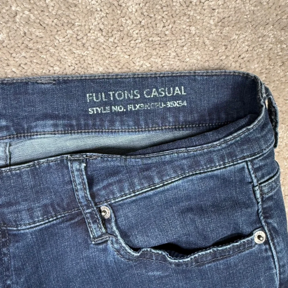 Mugsy Jeans Fultons Casual Dark Wash Men's 35 Denim Slim‎ Straight Blue